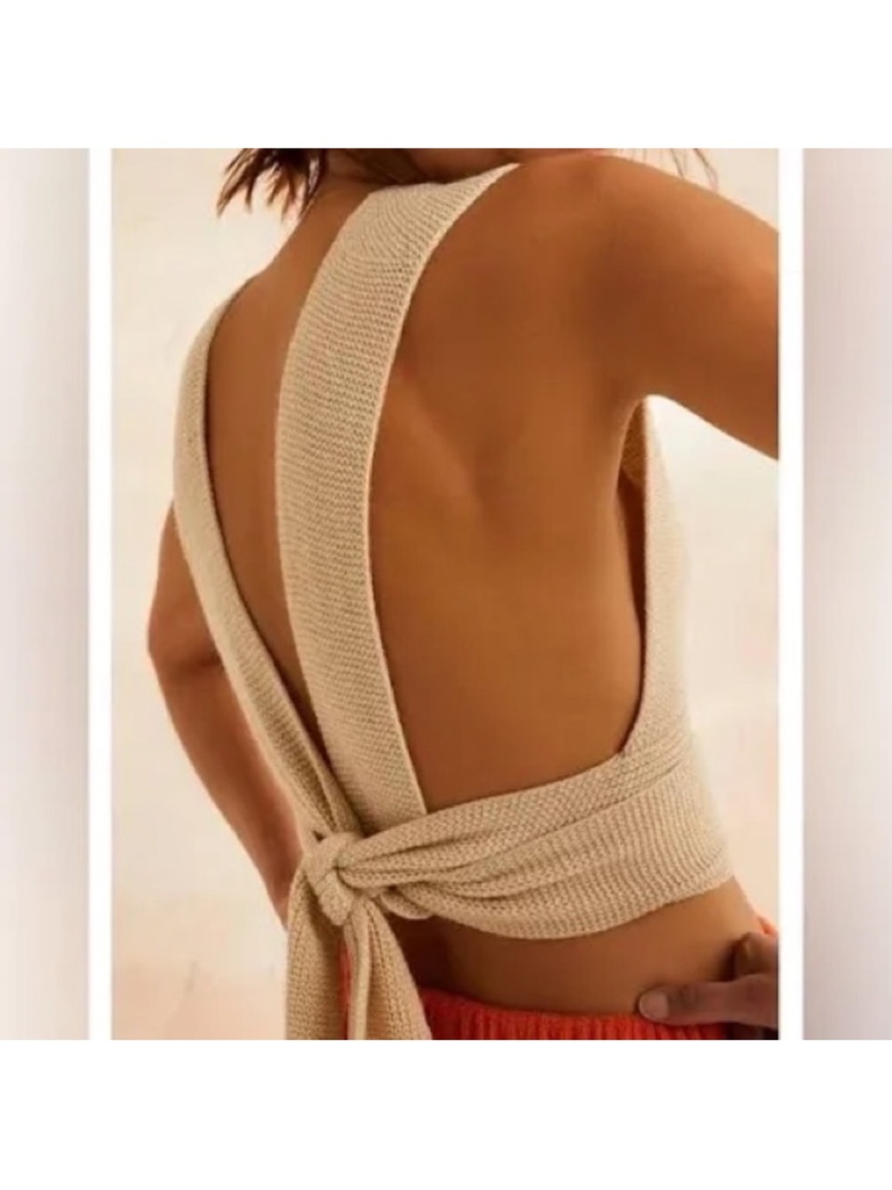 Free People Beach Knit Cropped
Convertible Wrap Top in White